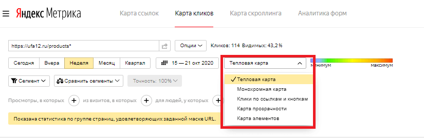 Режимы карты кликов