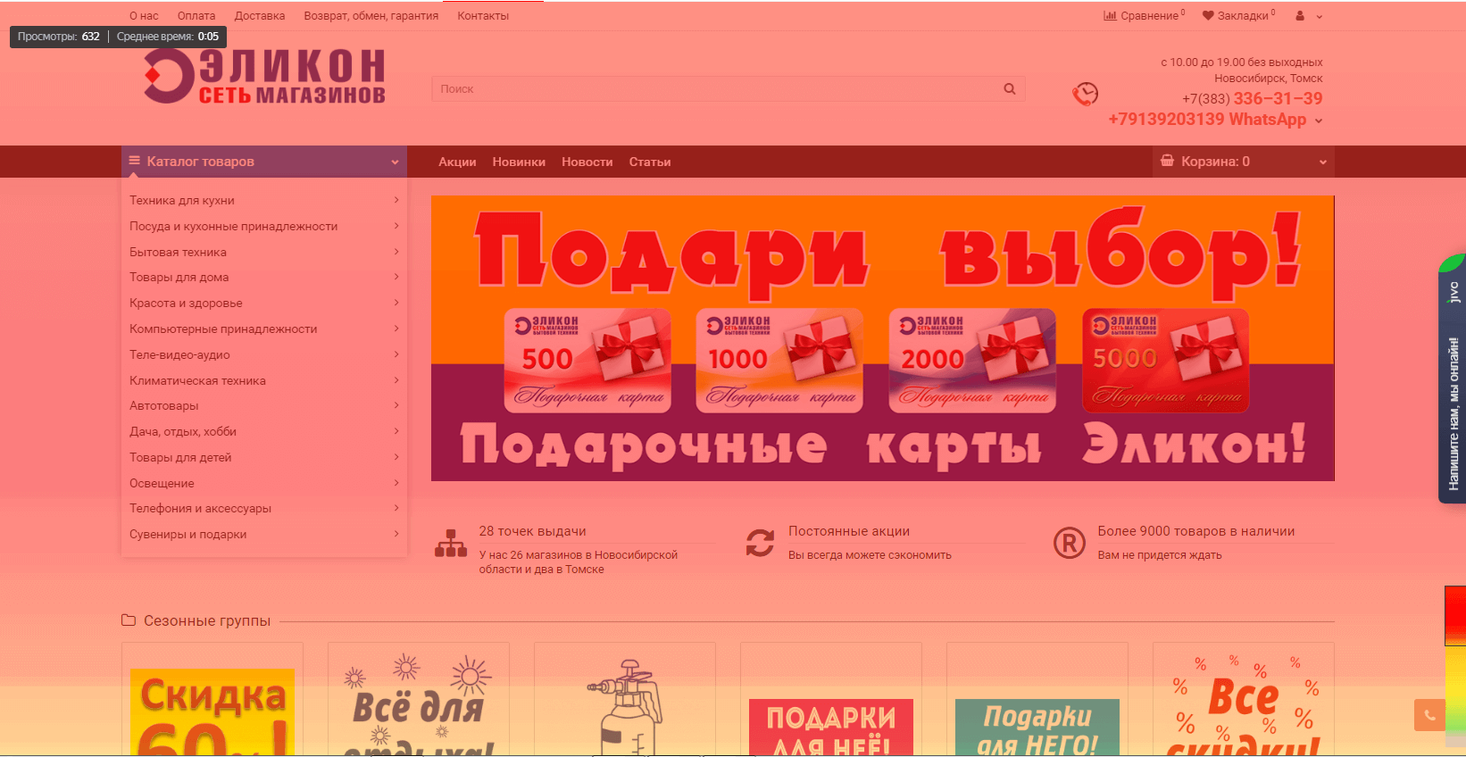 Тепловая карта скроллинга