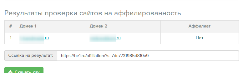 Проверка сайтов на аффилированность Проверка сайтов на аффилированность