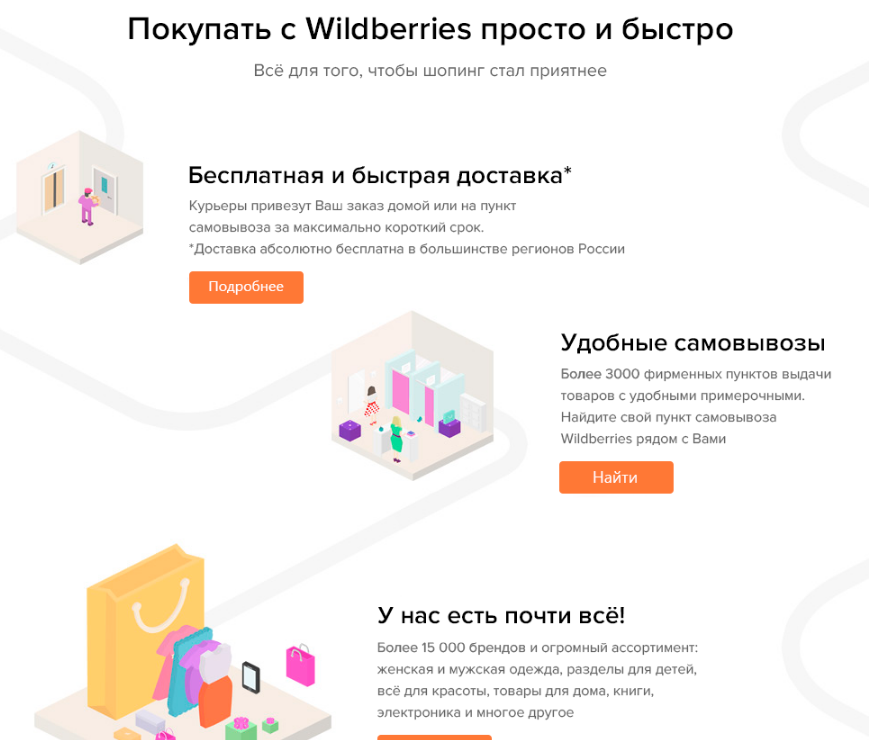 Раздел с преимуществами на сайте