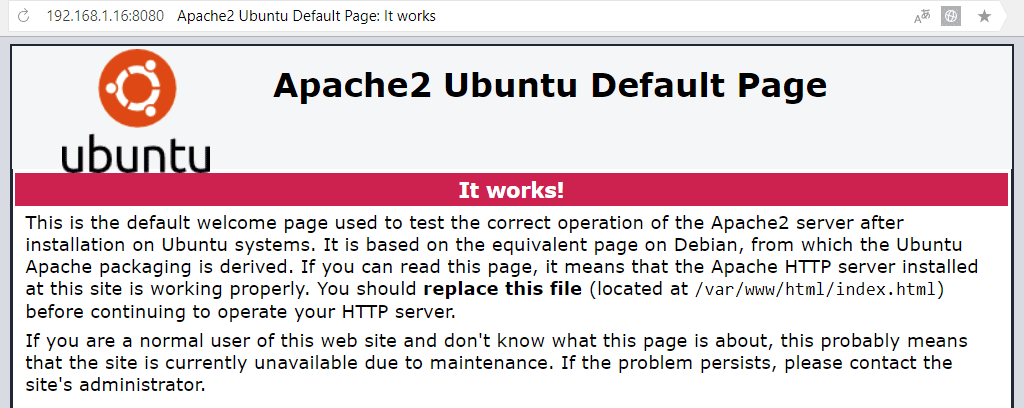 web-браузер, апач, заглушка