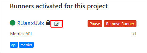 Переходим к редактированию только что созданного раннера
