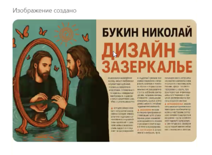 Продолжай создавать новые страницы, добавляя больше визуала, связанного с зазеркальем, вставляй фото и рисунки только мужчины с длинными волосами и бородой