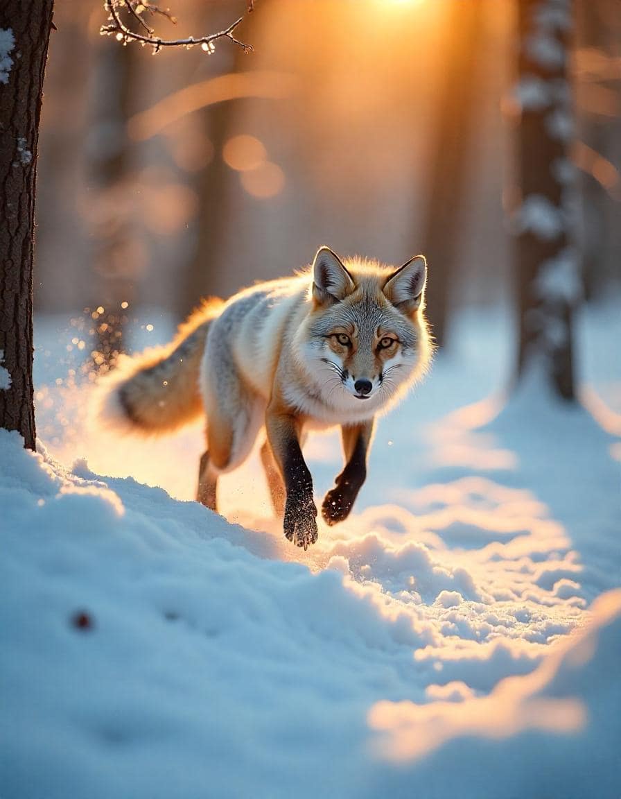 Лисичка в зимнем лесу by Freepik