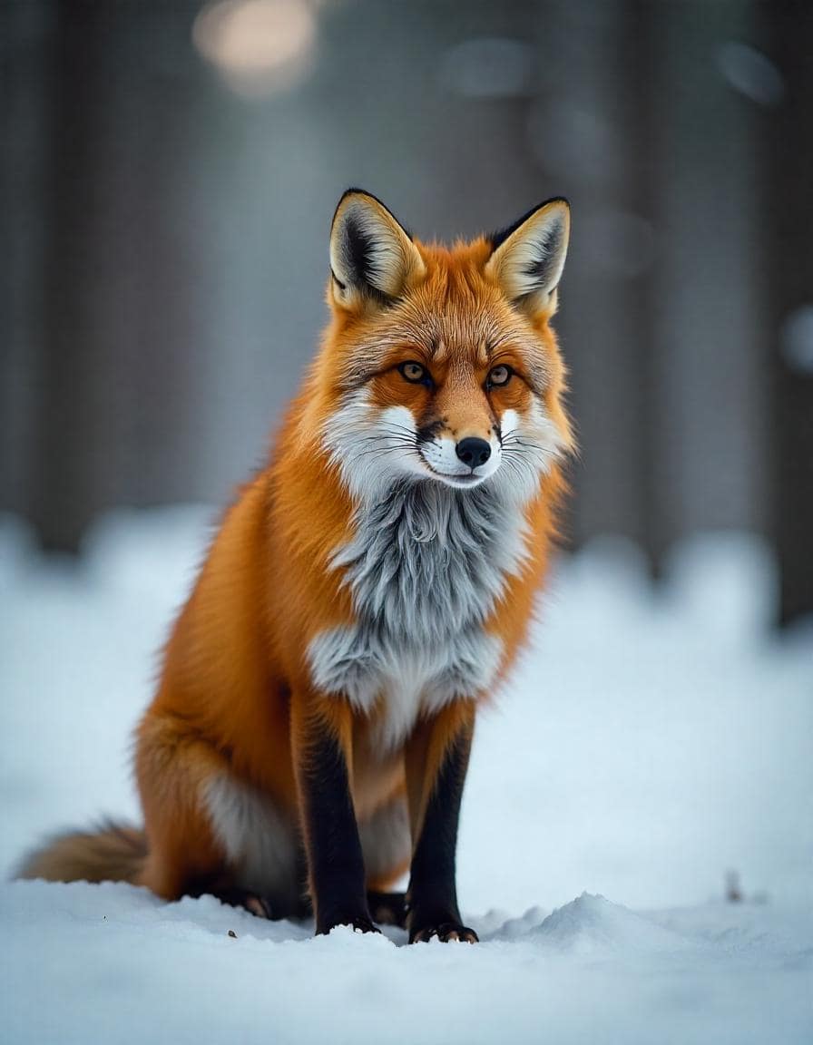 Лисичка в зимнем лесу by Freepik