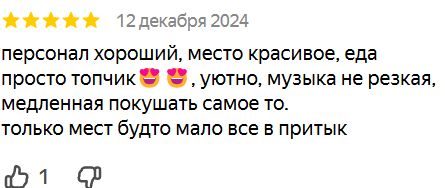 Пример умеренной критики в положительном комментарии
