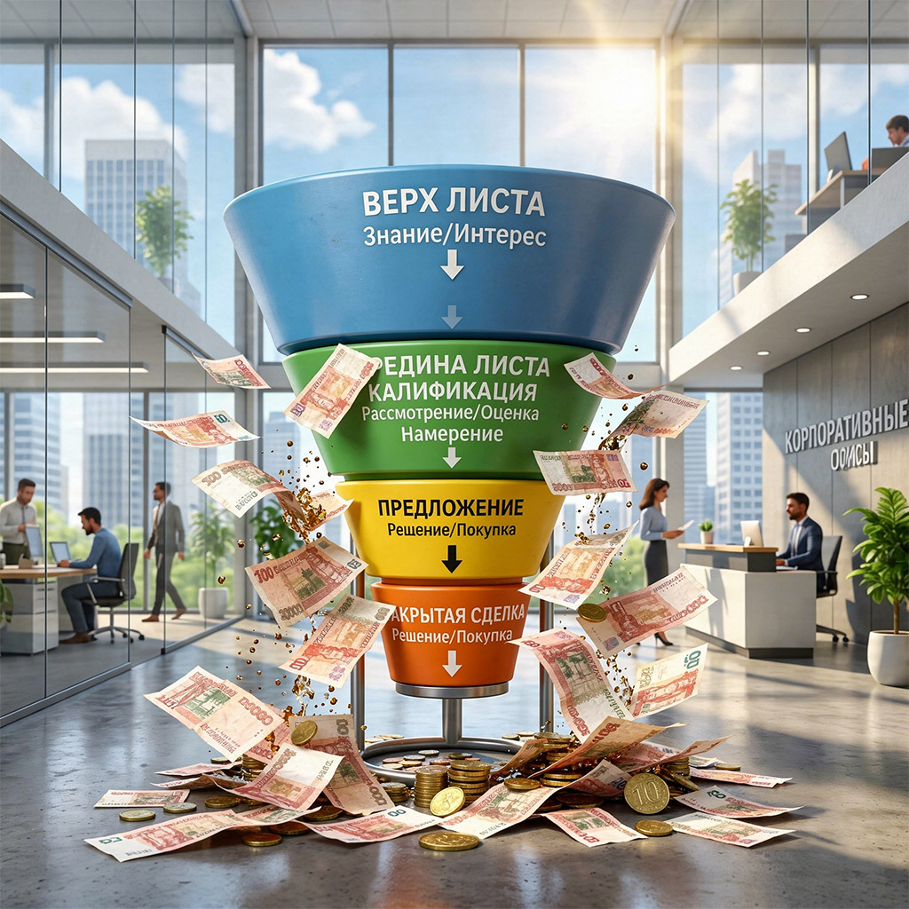 Дырявая воронка продаж: где вы теряете клиентов и как это лечит CRM