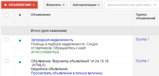 Возможности Google Adwords