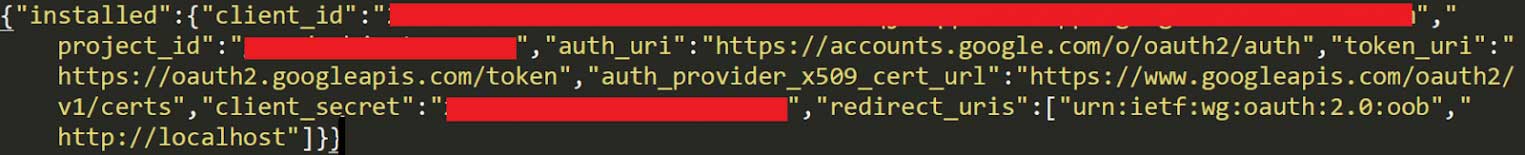 получим файл учетных данных