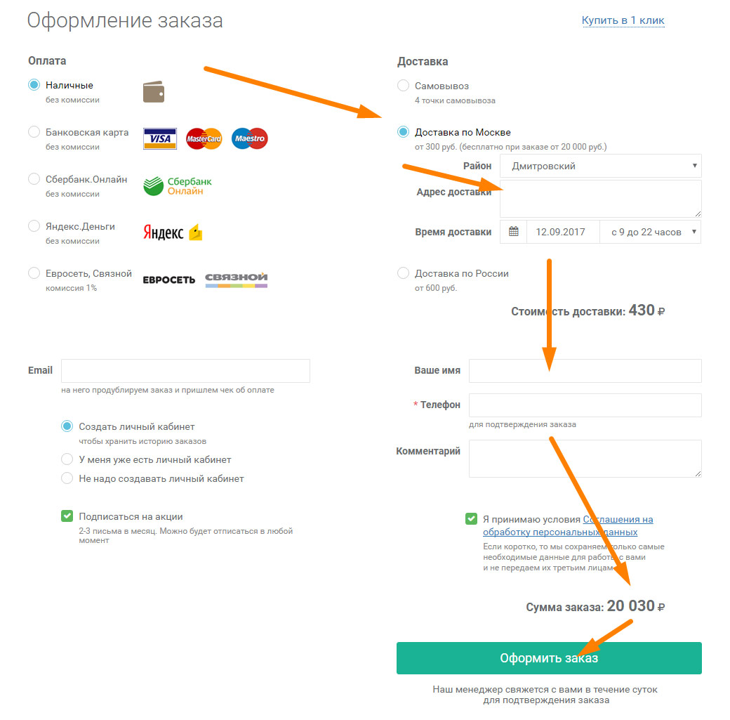 Страница оформления заказа: особенности апгрейда для интернет-магазинов