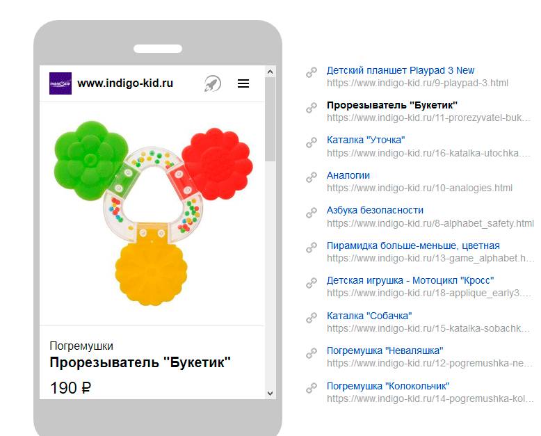 Вид контента на телефоне